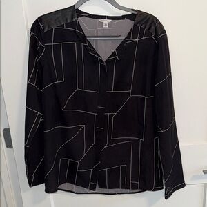 Calvin Klein Black Geometric Blouse